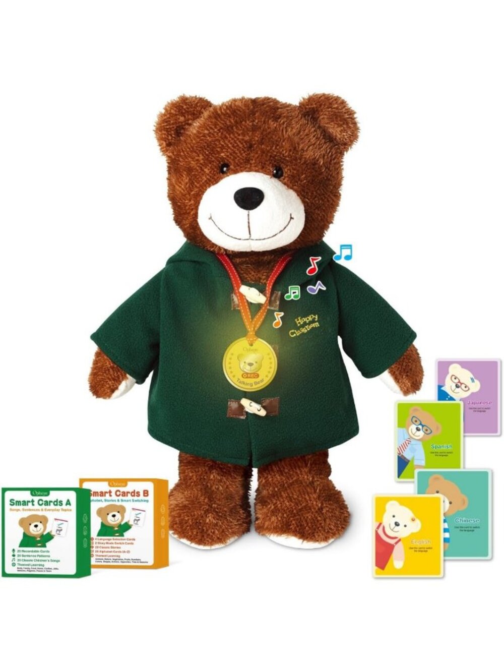 Interactive 20" Talking Teddy Bear Plush Toy - Montessori Learning